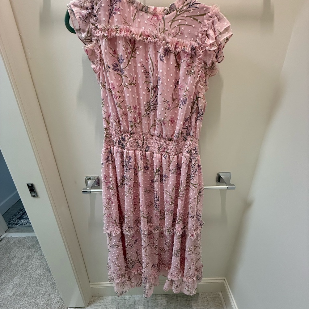XL Floral Pink Midi Dress